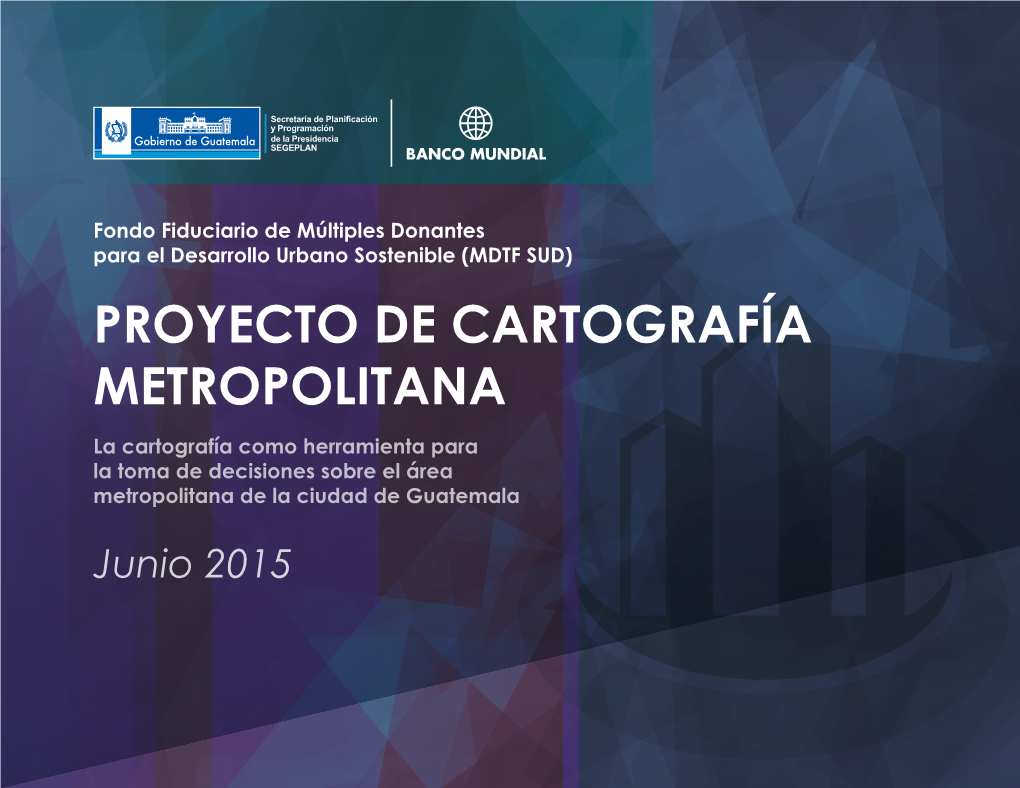 PROYECTO DE CARTOGRAFÍA METROPOLITANA La Cartografía Como Herramienta Para La Toma De Decisiones Sobre El Área Metropolitana De La Ciudad De Guatemala