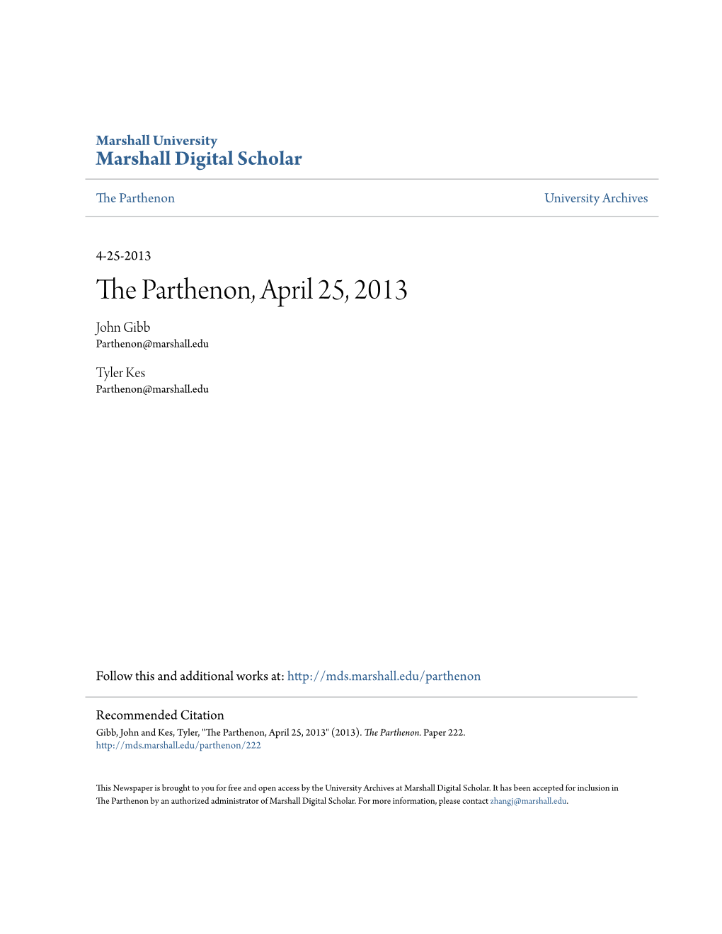 The Parthenon, April 25, 2013