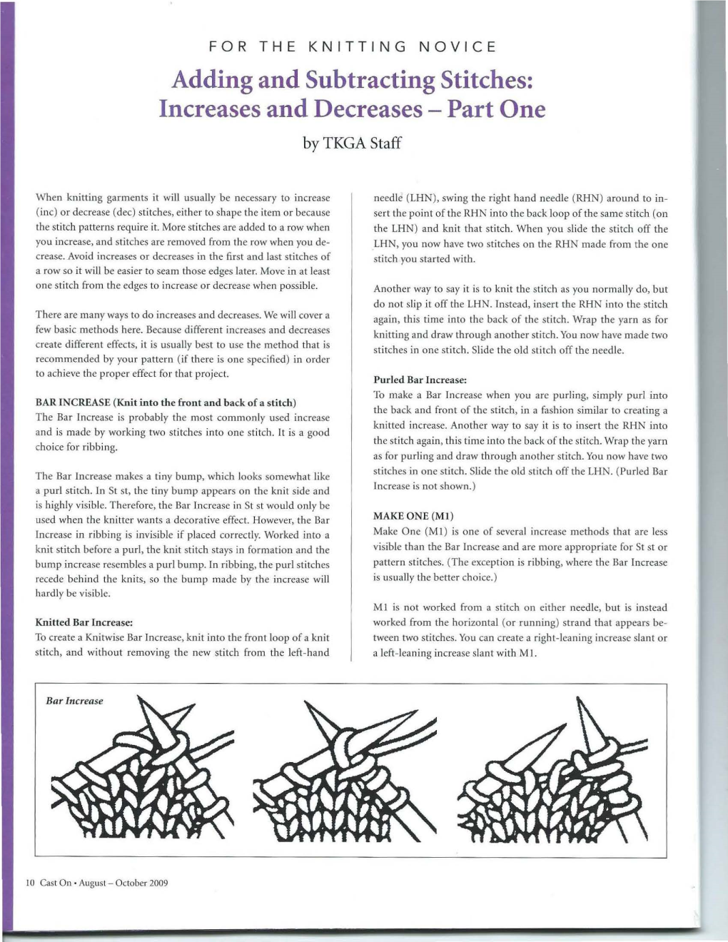 Adding and Subtracting Stitches: Increases and Decreases - Part One by TKGA Staff