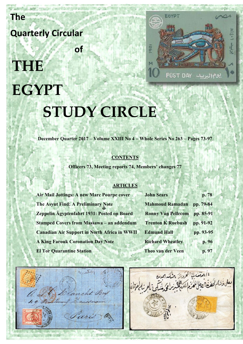 The Quarterly Circular of the EGYPT STUDY