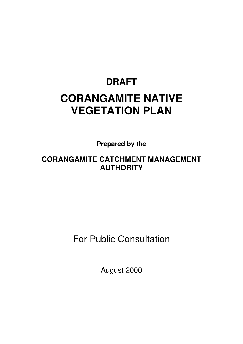 Corangamite Native Vegetation Plan