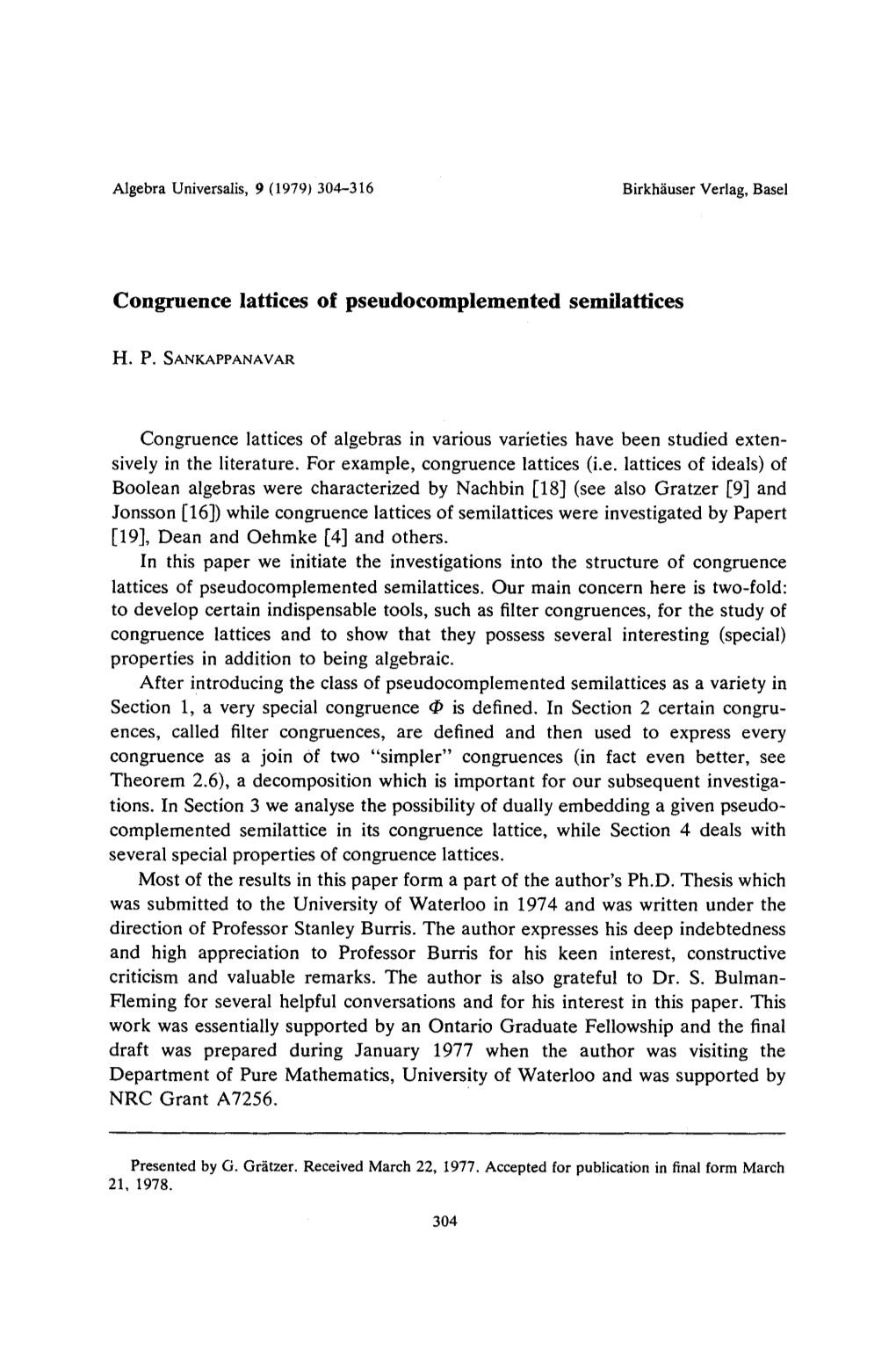 Congruence Lattices of Pseudocomplemented Semilattices