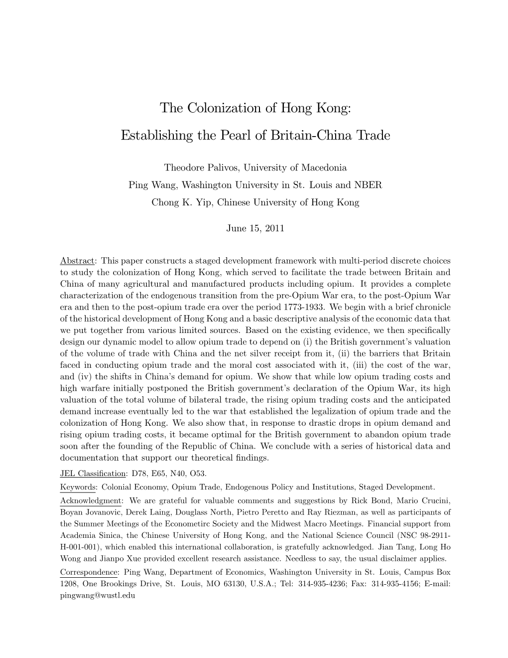 The Colonization of Hong Kong: Establishing the Pearl of Britain-China Trade