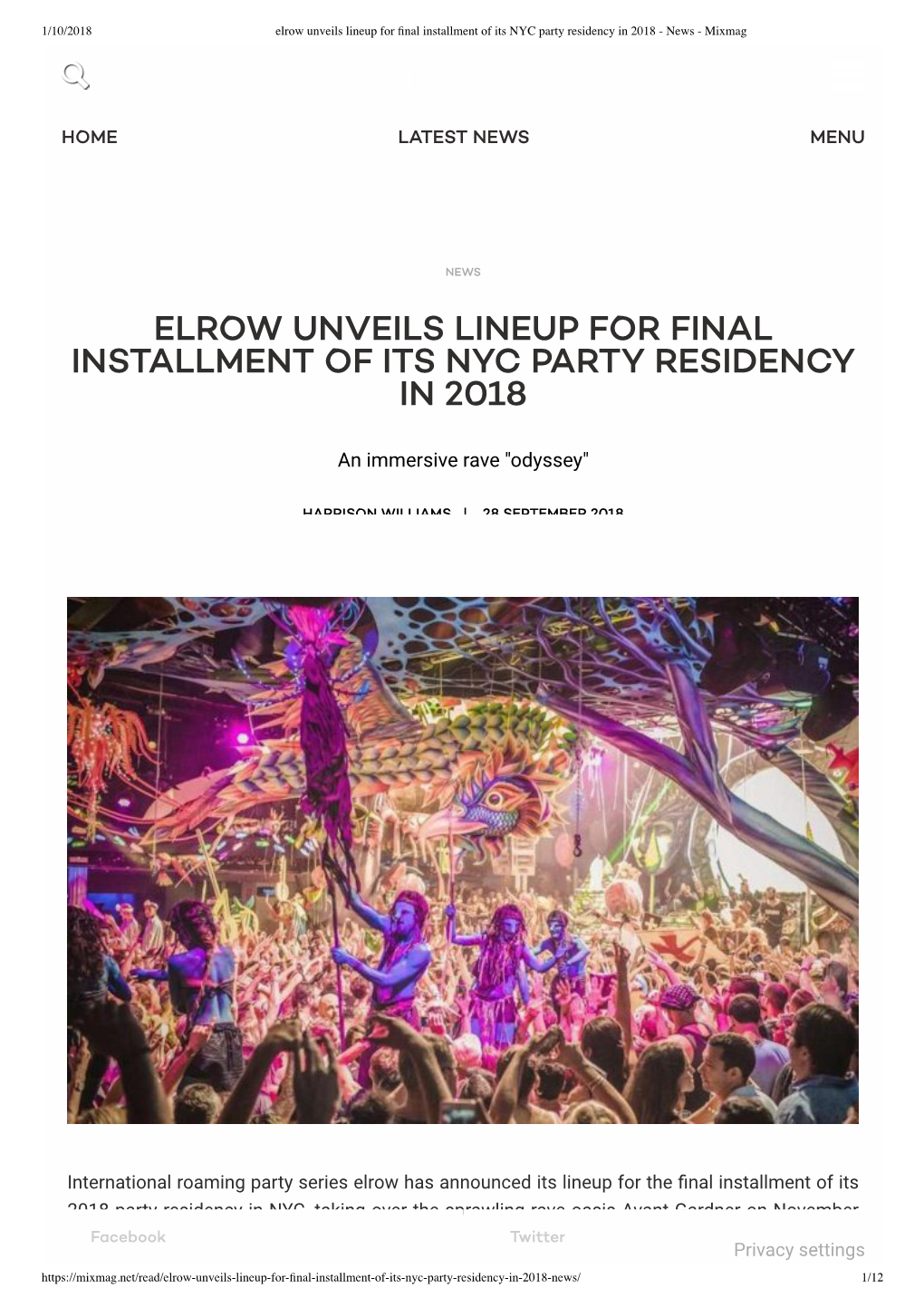 Elrow Unveils Lineup for Final Installment of Its Nyc Party Residency in 2018