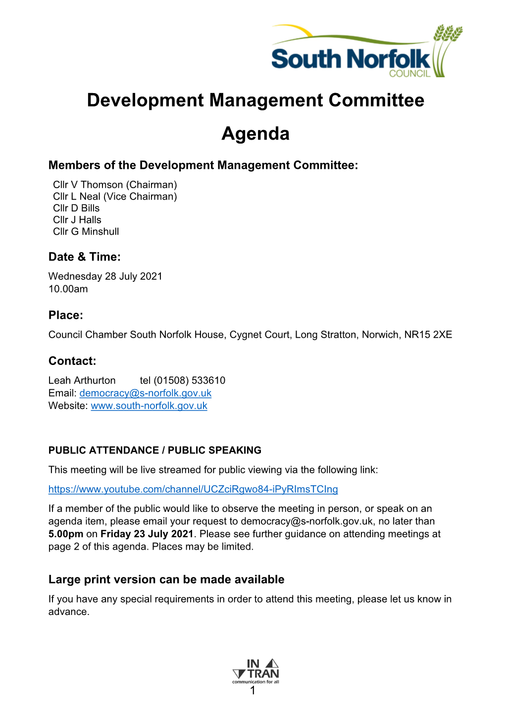 Development Managment Committee Agenda 28