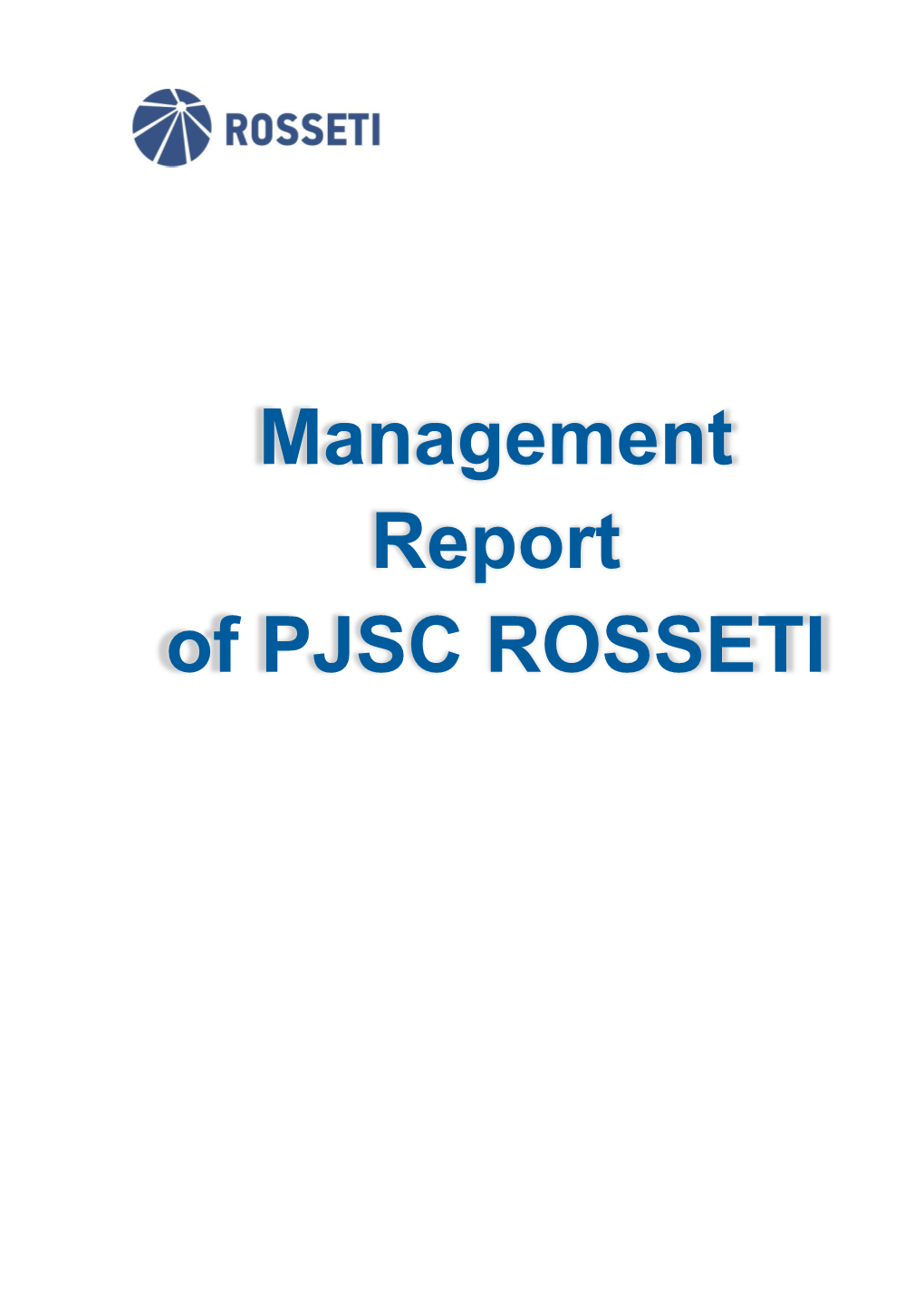 Management Report of PJSC ROSSETI