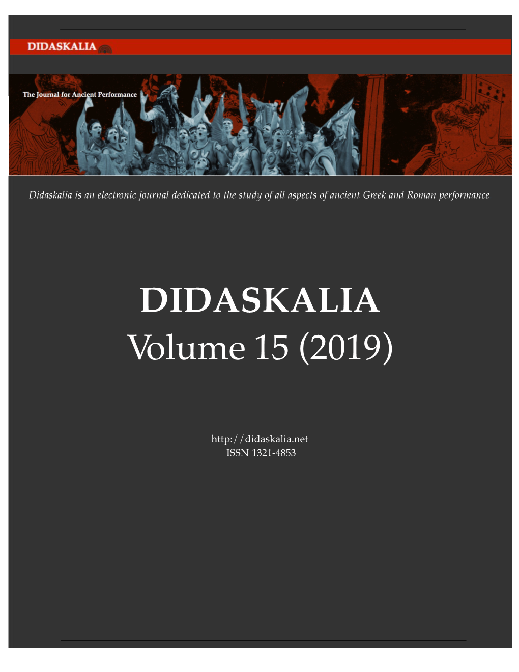 DIDASKALIA Volu Me 15 (2019)