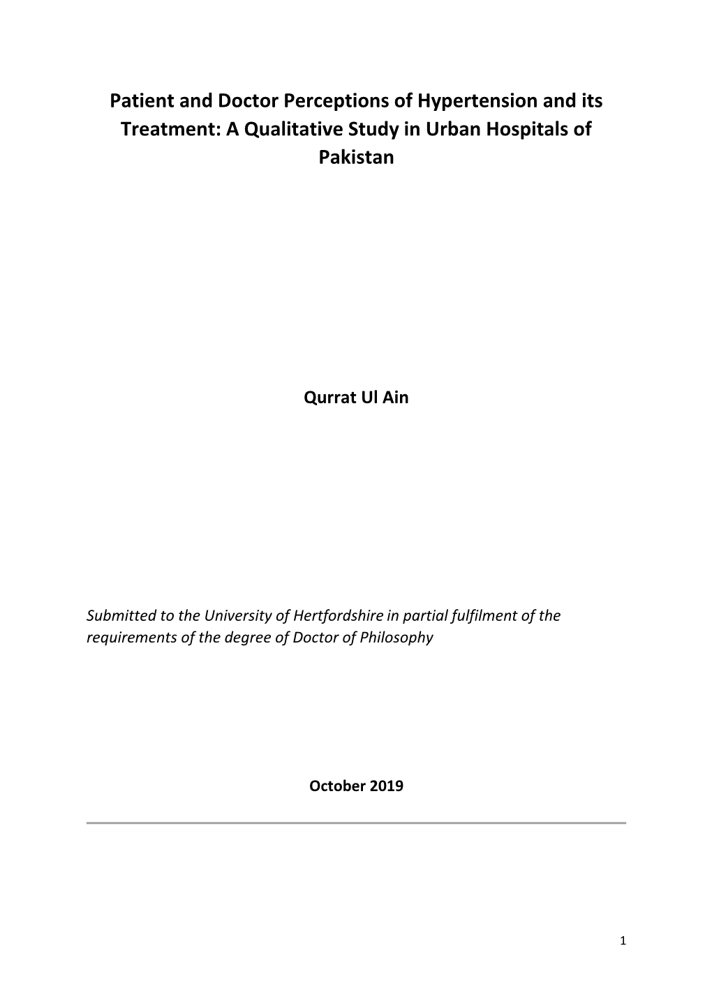 Patient and Doctor Perceptions of Hypertension and Its Treatment: a Qualitative Study in Urban Hospitals of Pakistan