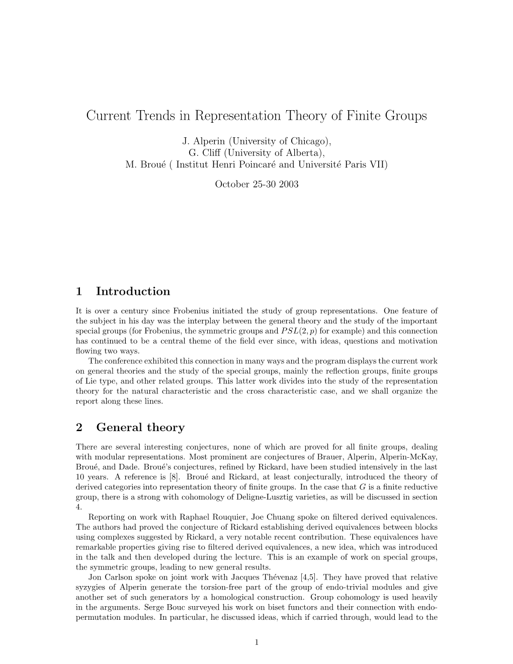 Current Trends in Representation Theory of Finite Groups