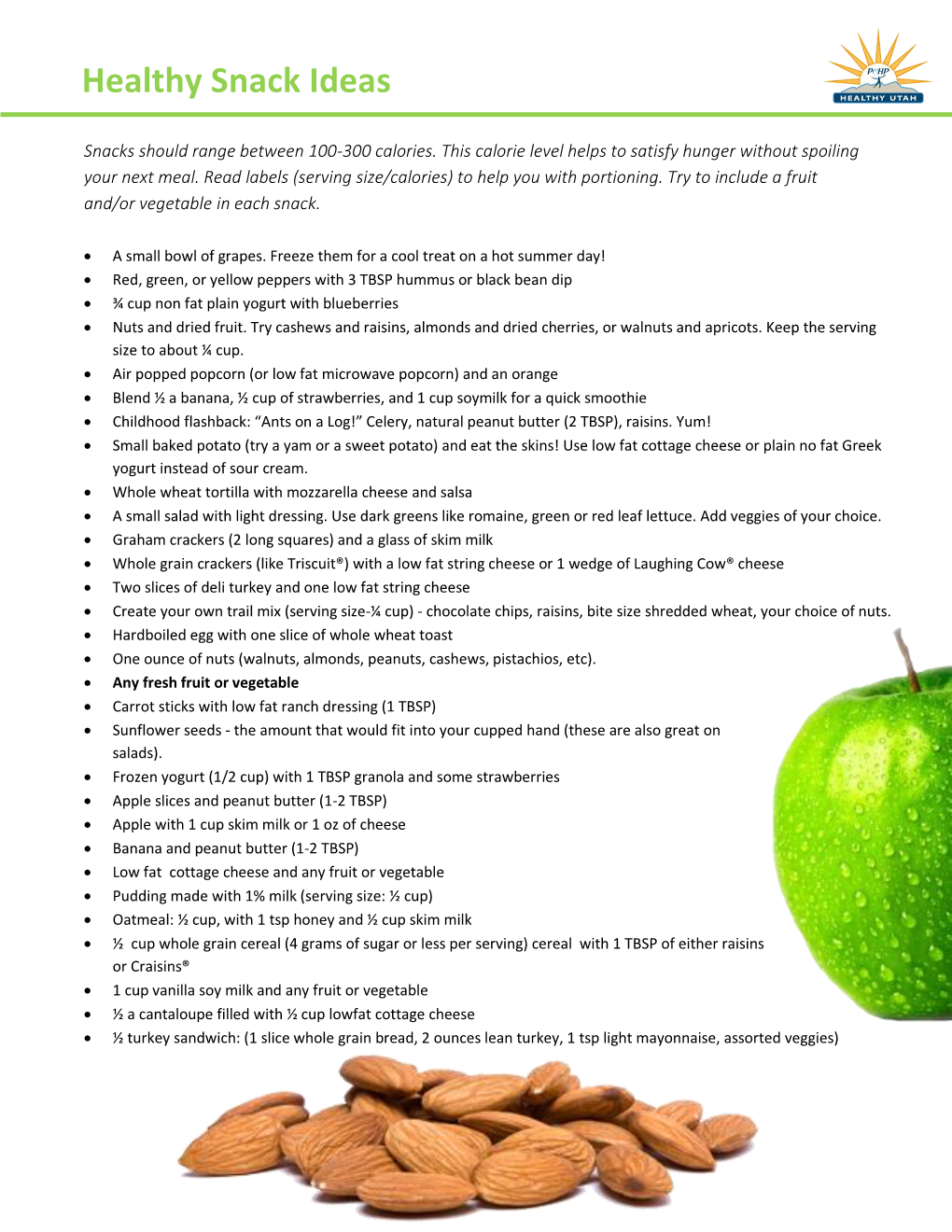 Healthy Snack Ideas