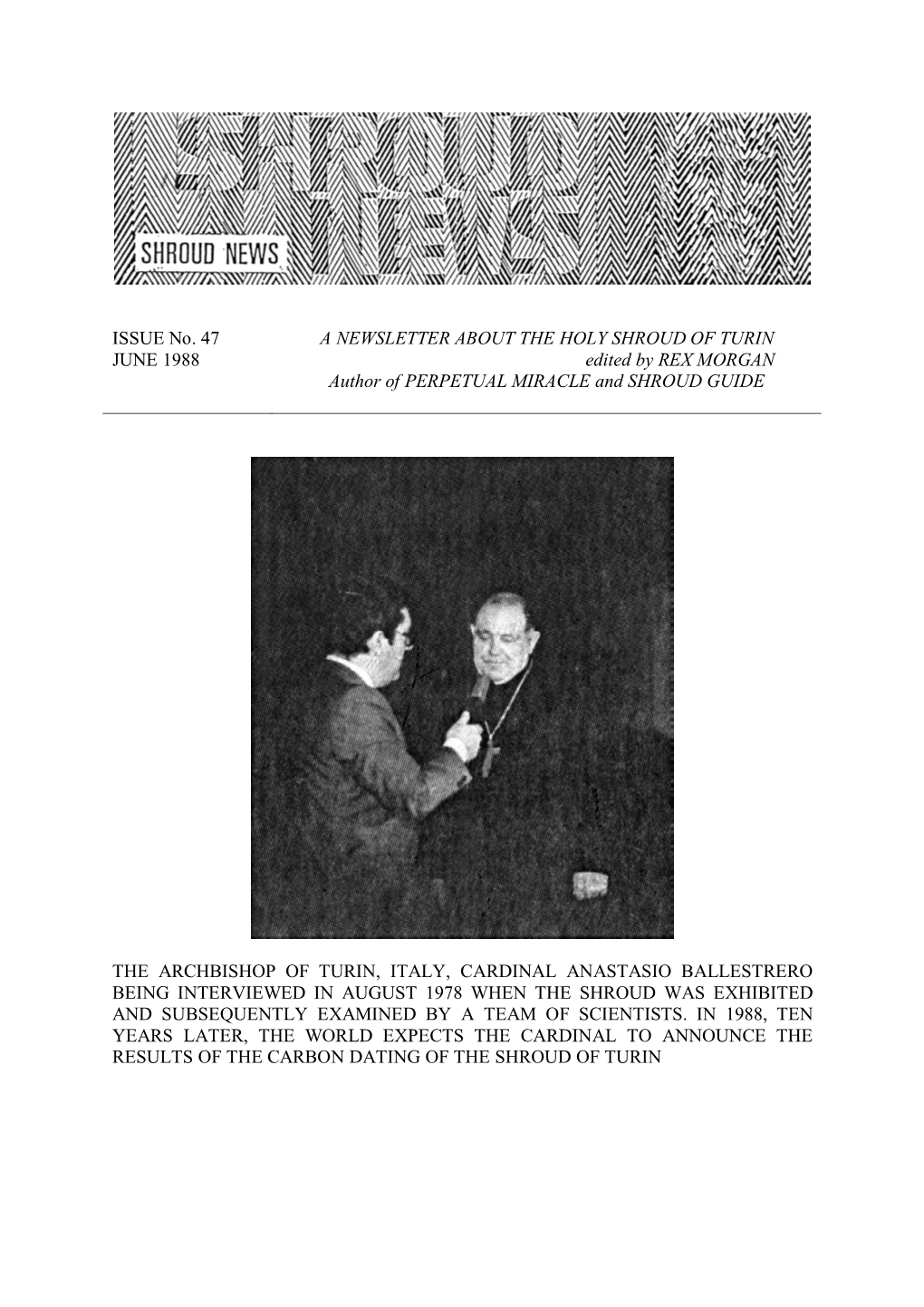 Shroud News Issue #47 June 1988