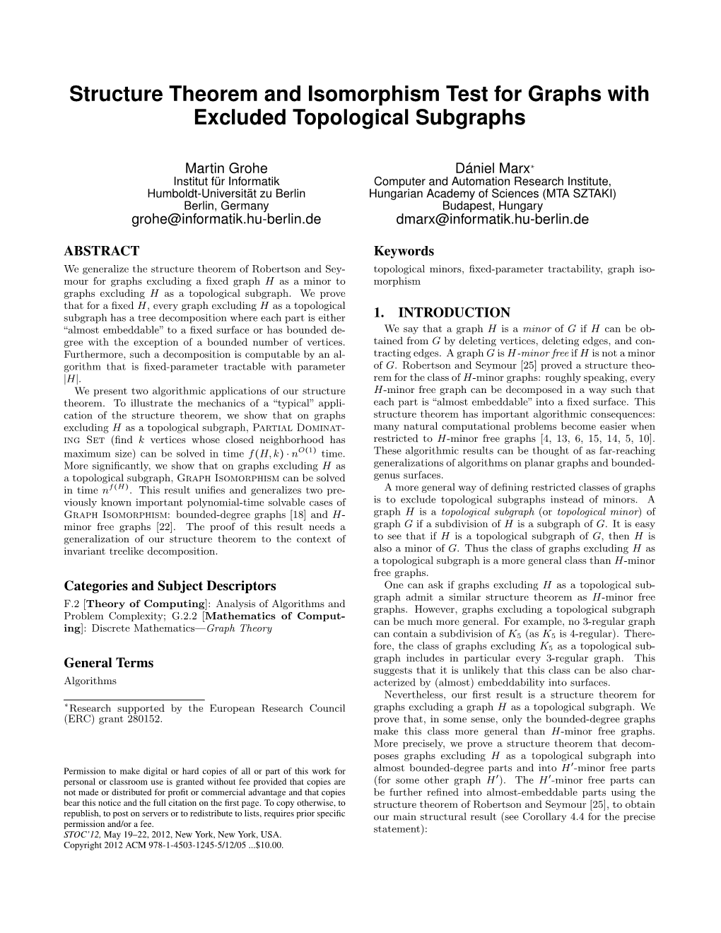 Structure Theorem and Isomorphism Test for Graphs with Excluded Topological Subgraphs