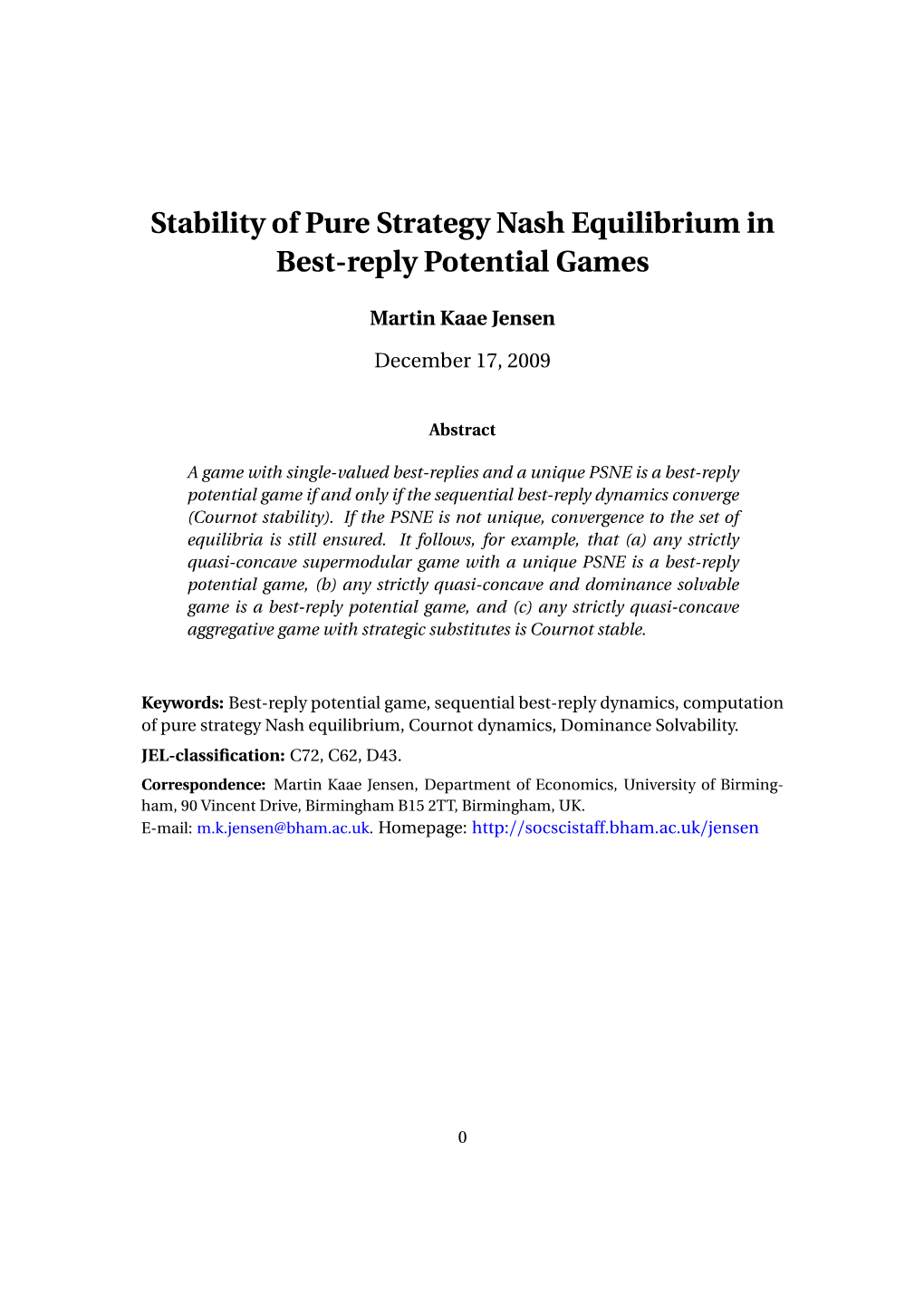 Cournot Stability and Best-Reply Potential Games