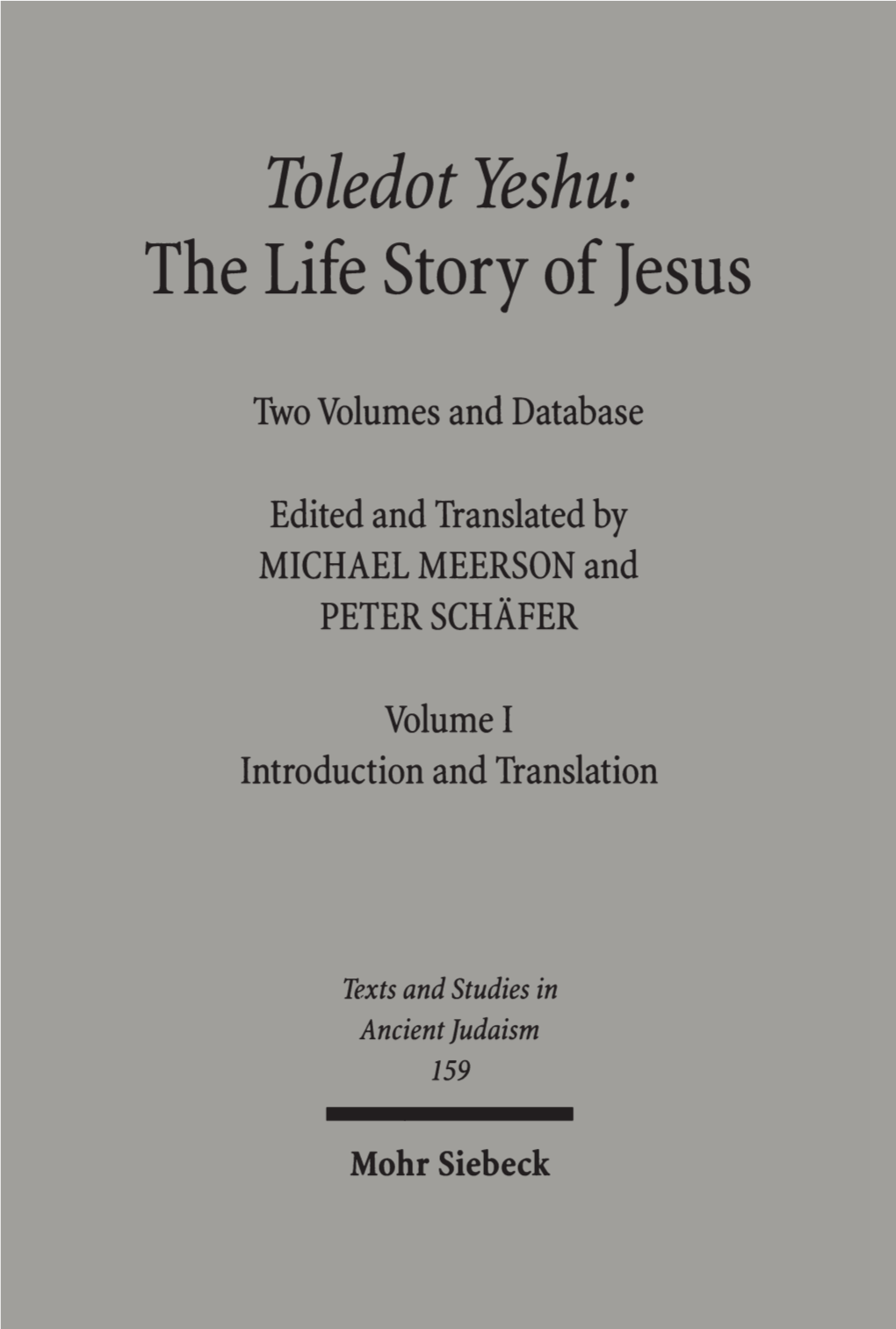 Toledot Yeshu: the Life Story of Jesus