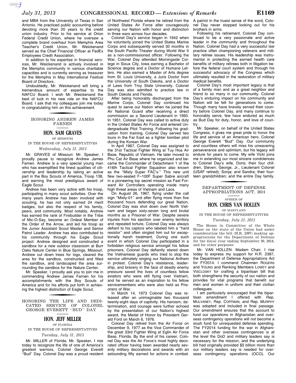 CONGRESSIONAL RECORD— Extensions of Remarks E1169 HON