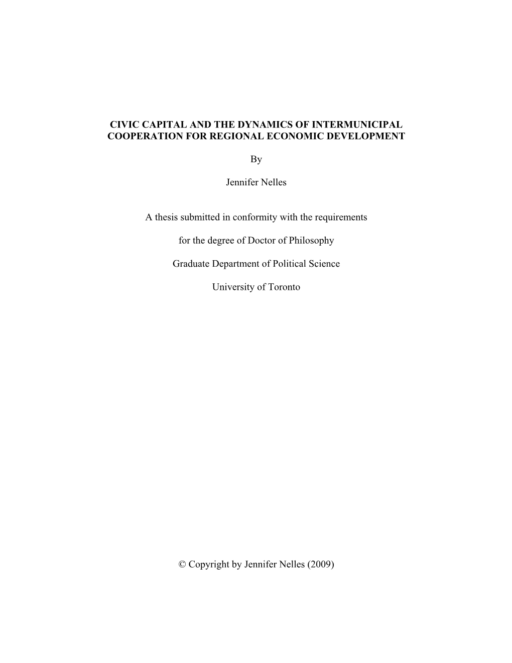 Civic Capital and the Dynamics of Intermunicipal Cooperation for Regional Economic Development