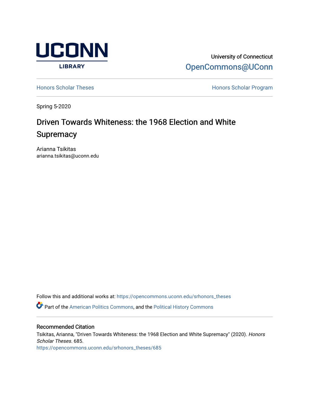 Driven Towards Whiteness: the 1968 Election and White Supremacy