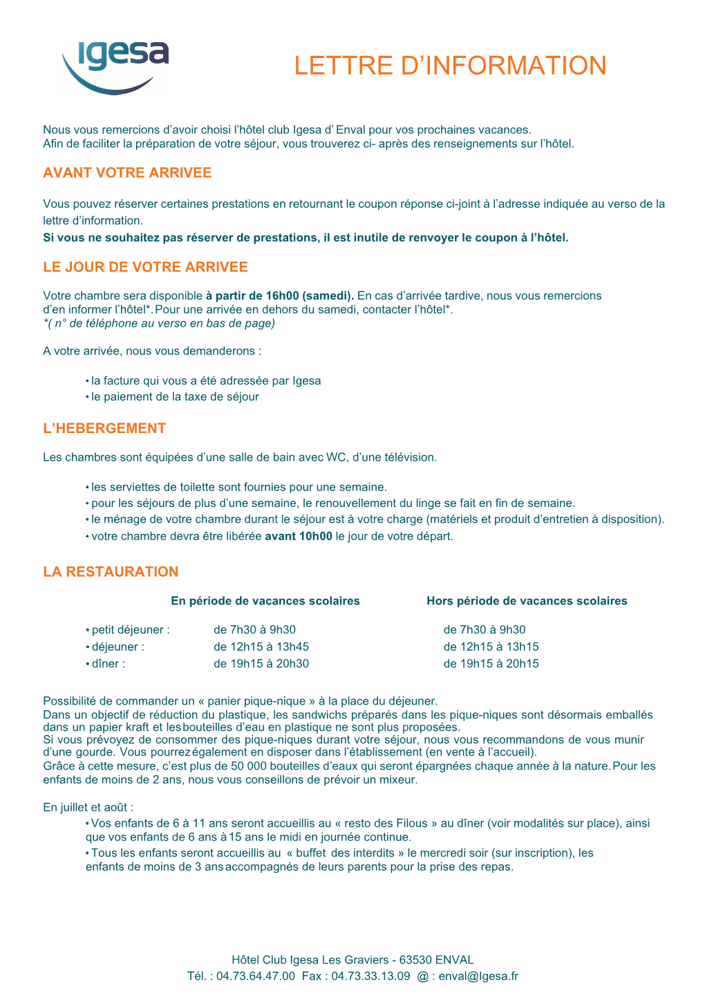 Lettre D'information