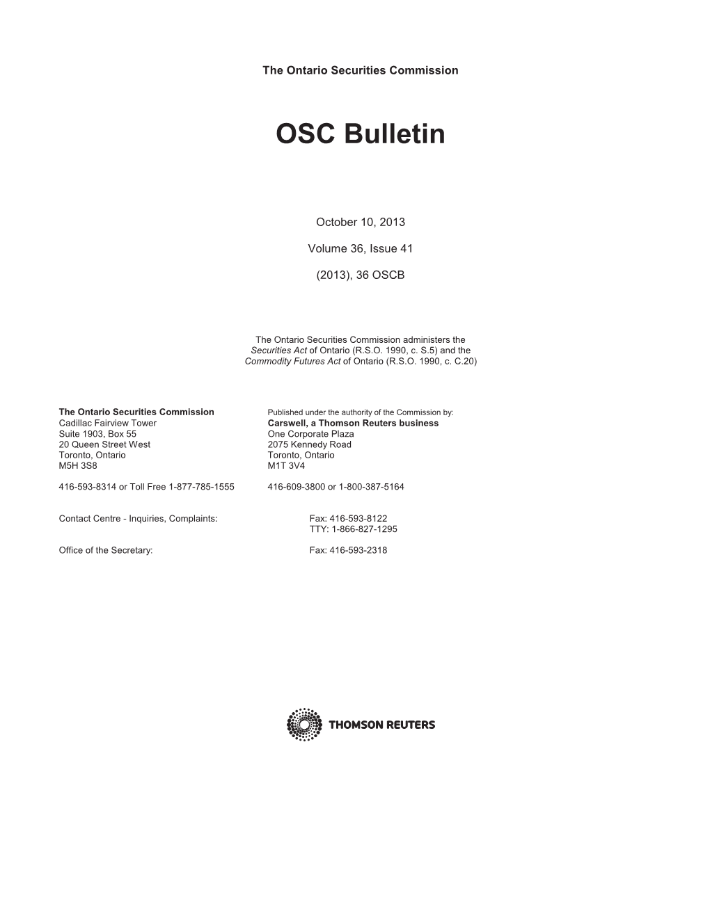 OSC Bulletin