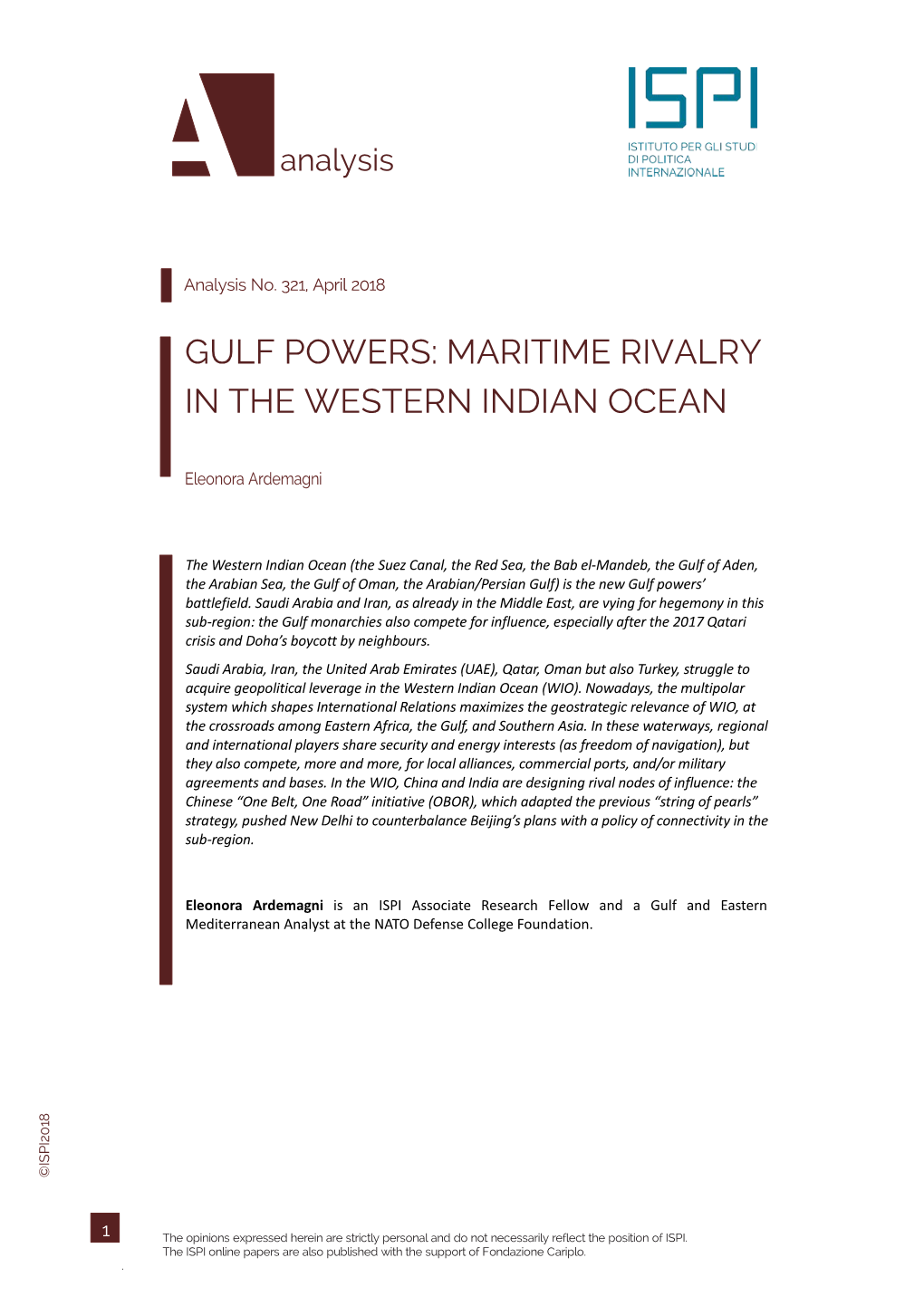 Gulf Powers: Maritime Rivalry in the Western Indian Ocean