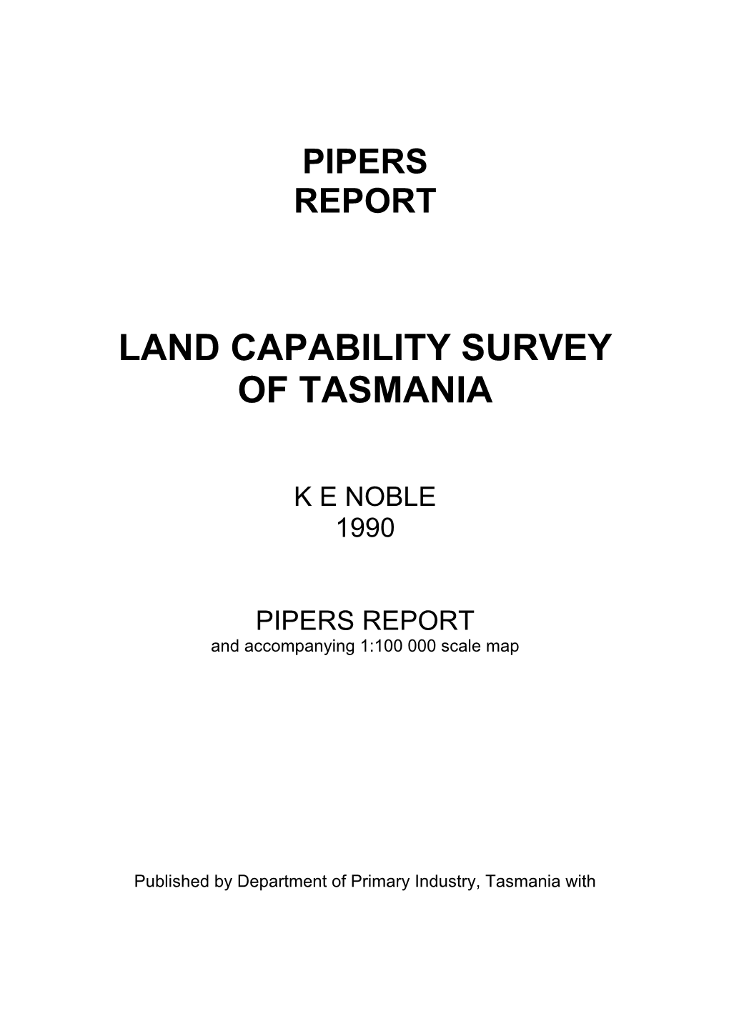 Land Capability Survey of Tasmania