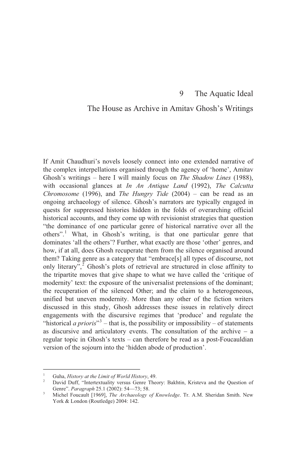 9 the Aquatic Ideal the House As Archive in Amitav Ghosh's Writings