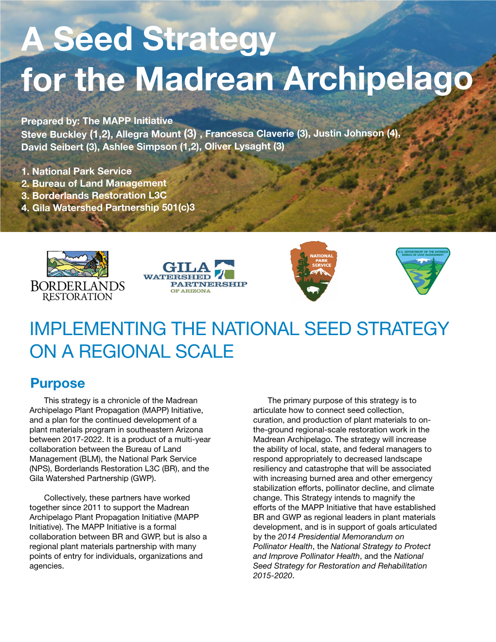 A Seed Strategy for the Madrean Archipelago