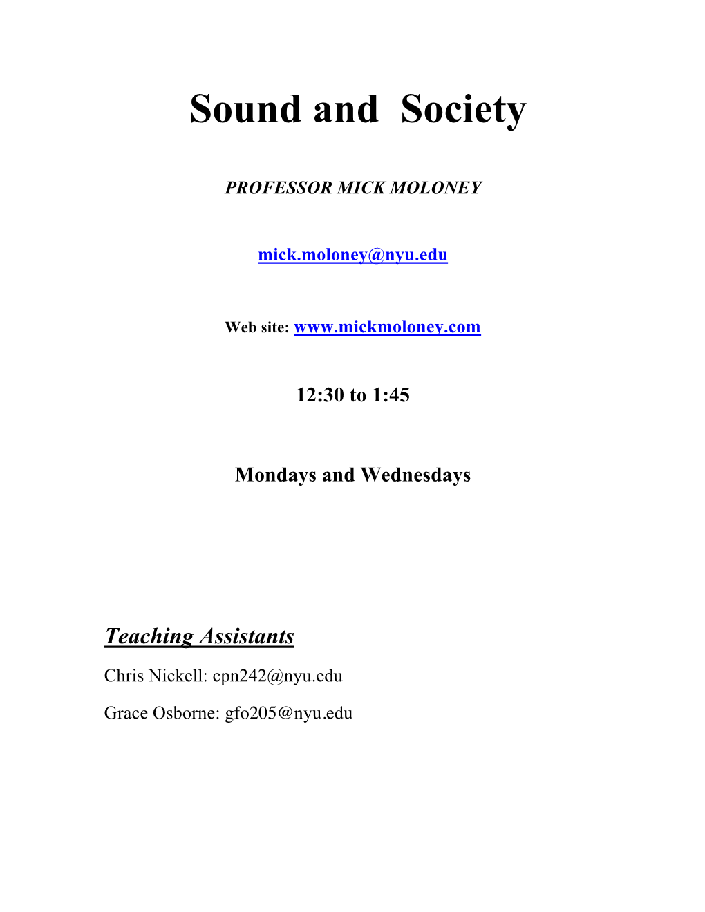 Sound and Society