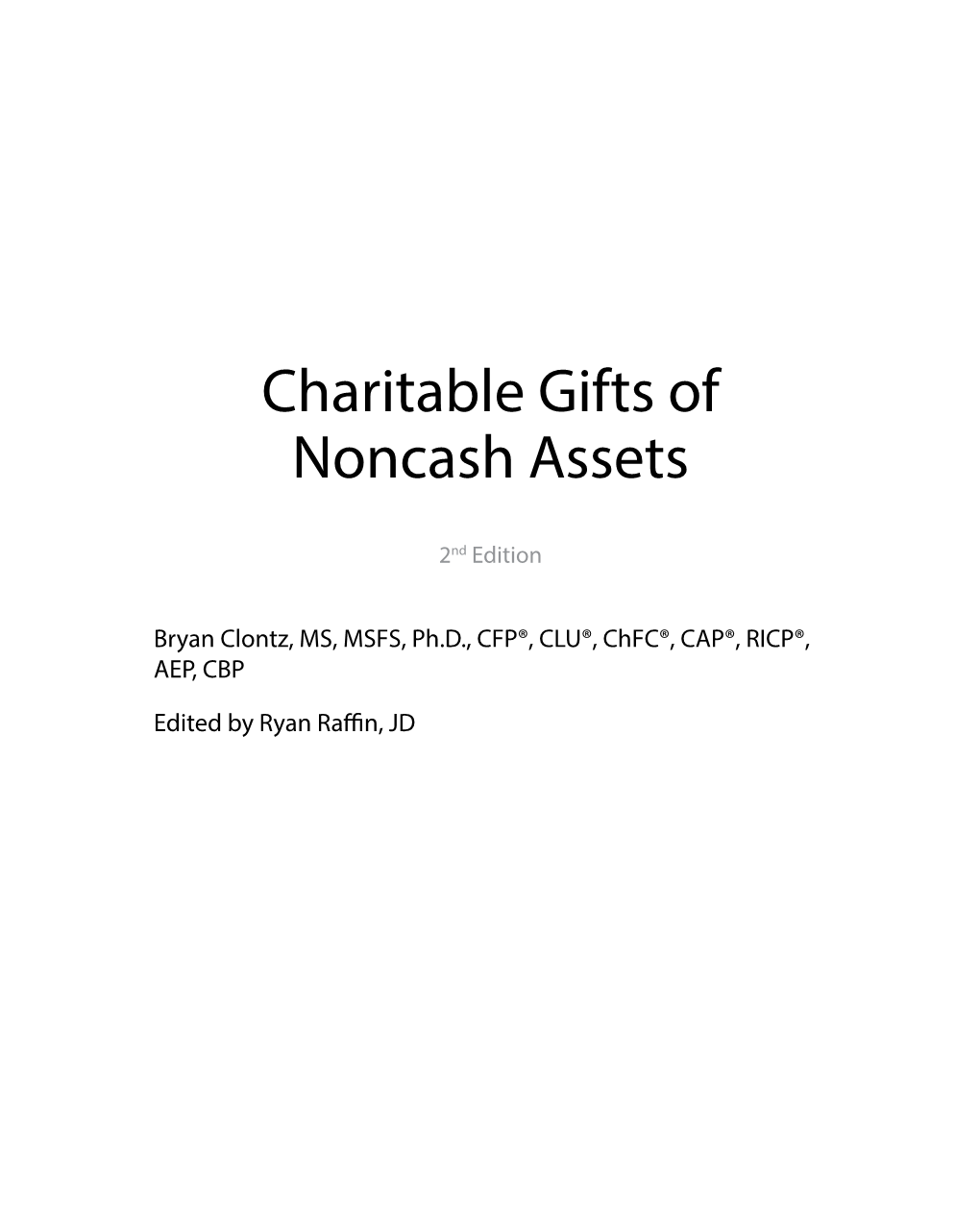 Charitable Gifts of Noncash Assets