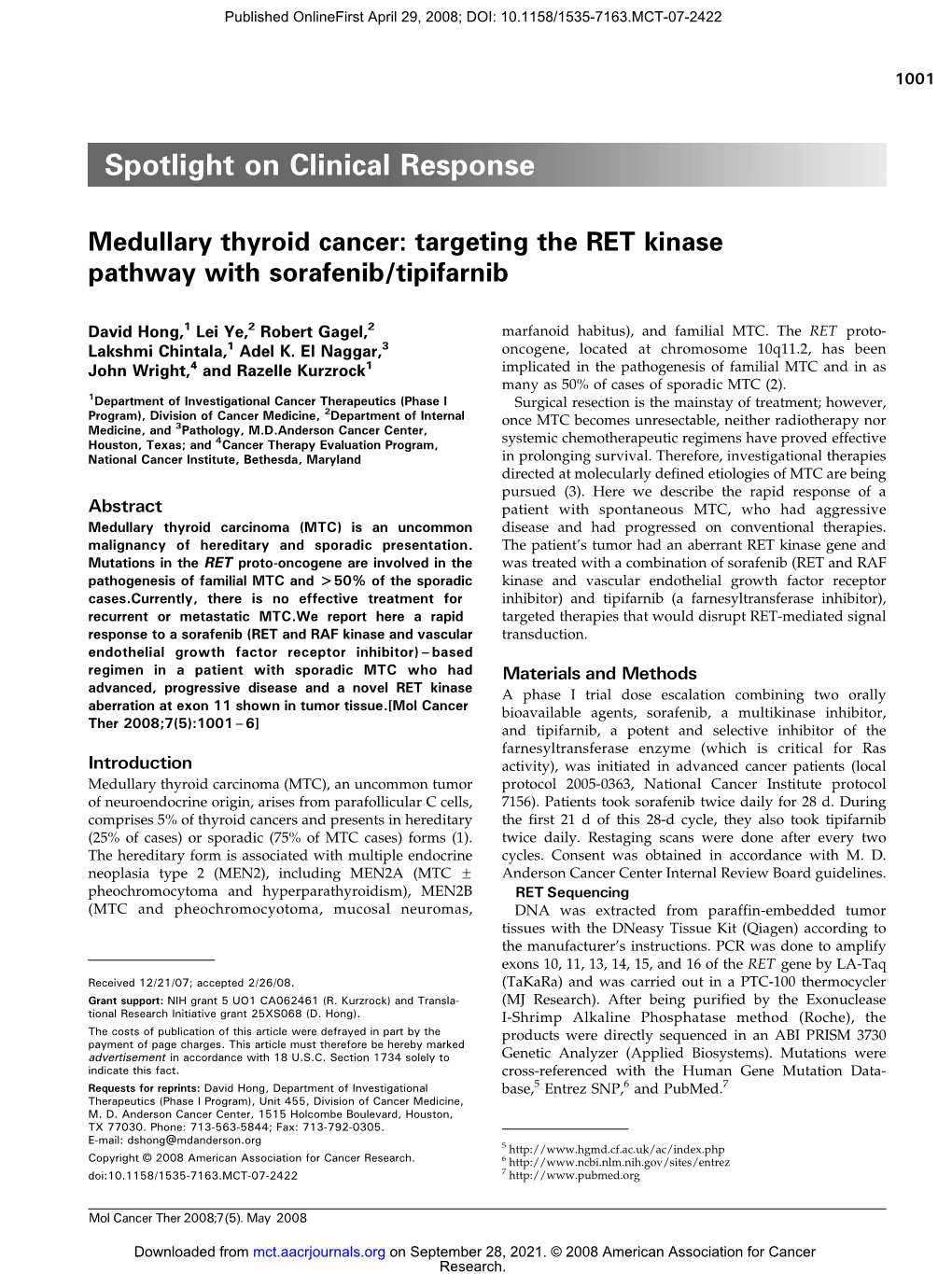 Spotlight on Clinical Response