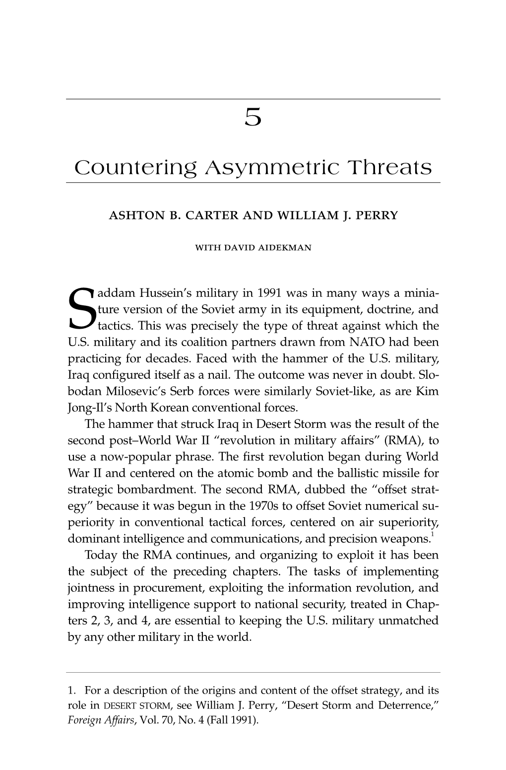 Countering Asymmetric Threats