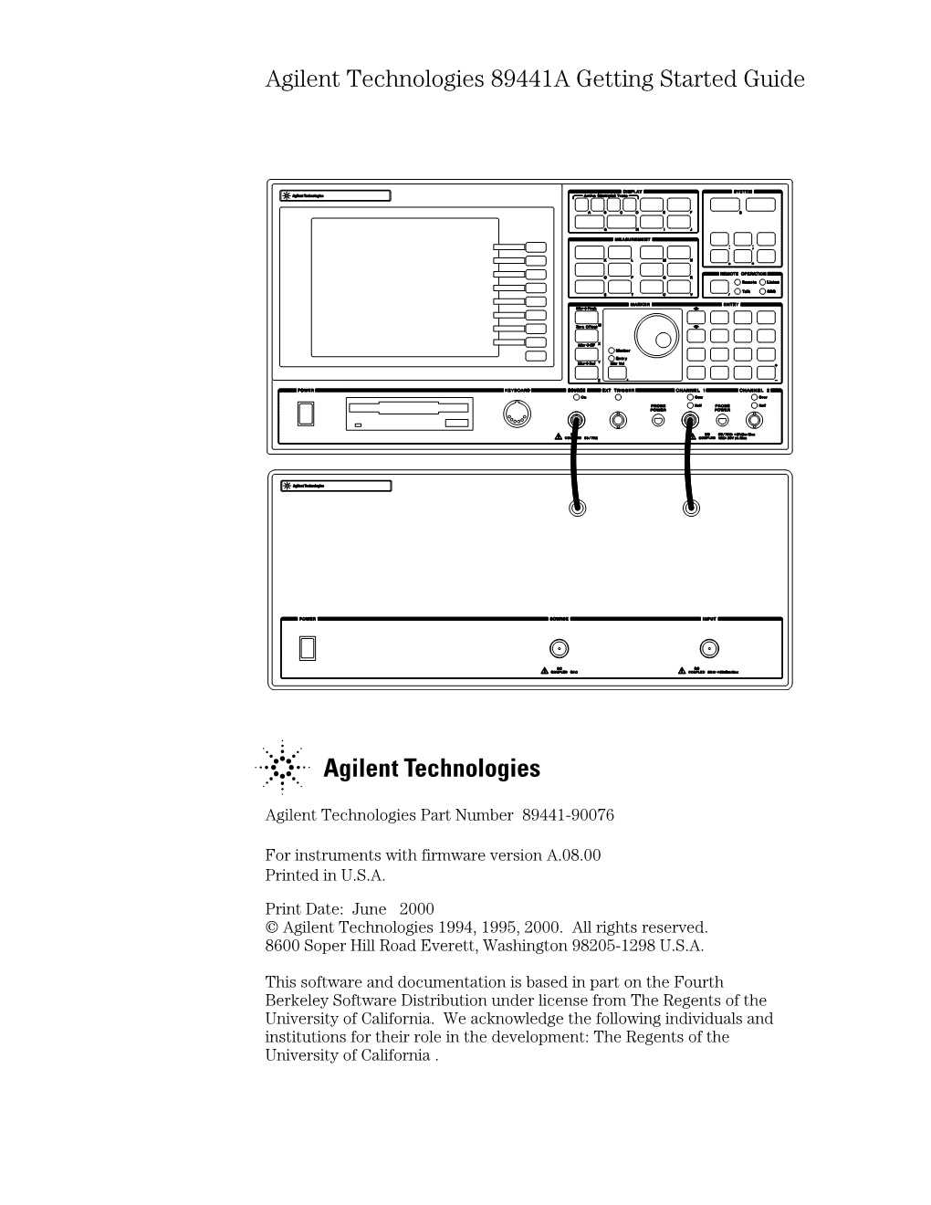 89441A Signal Analyzers Getting Started Guide