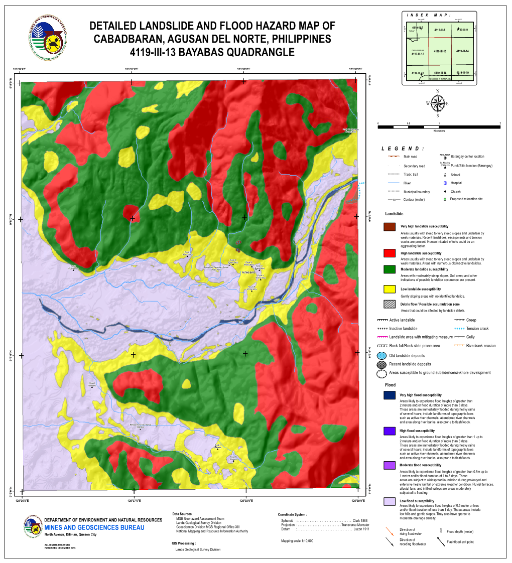 Detailed Landslide and Flood Hazard Map of Cabadbaran