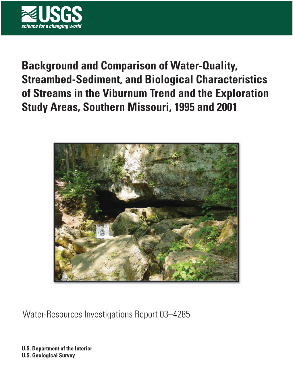 Water-Resources Investigations Report 03-4285, Background And