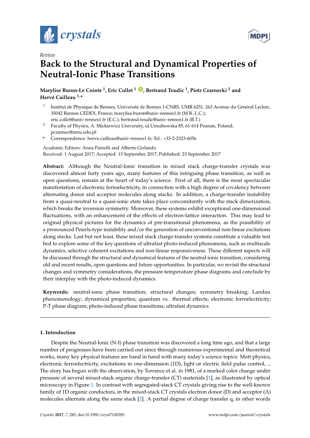 The Structural and Dynamical Properties of Neutral-Ionic Phase Transitions