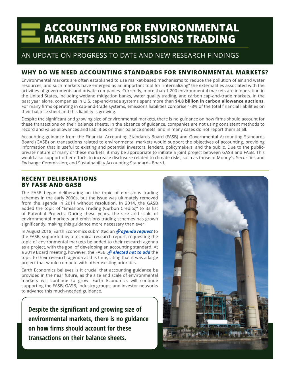 Accounting for Environmental Markets and Emissions Trading