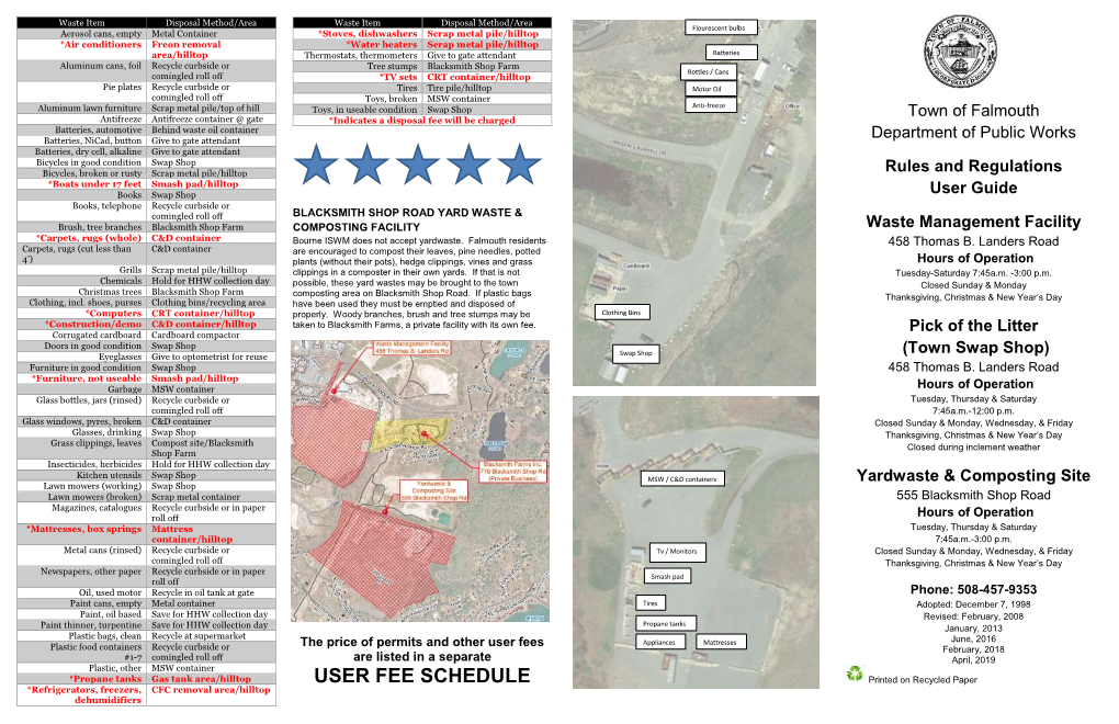 User Fee Schedule