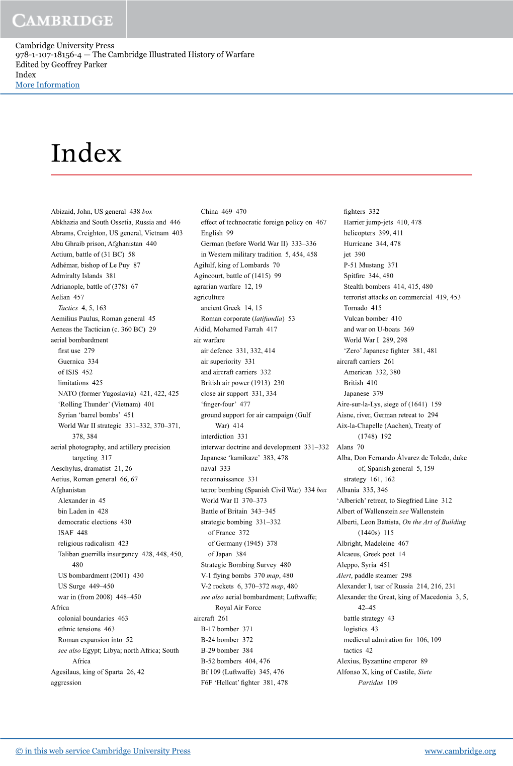 The Cambridge Illustrated History of Warfare Edited by Geoffrey Parker Index More Information