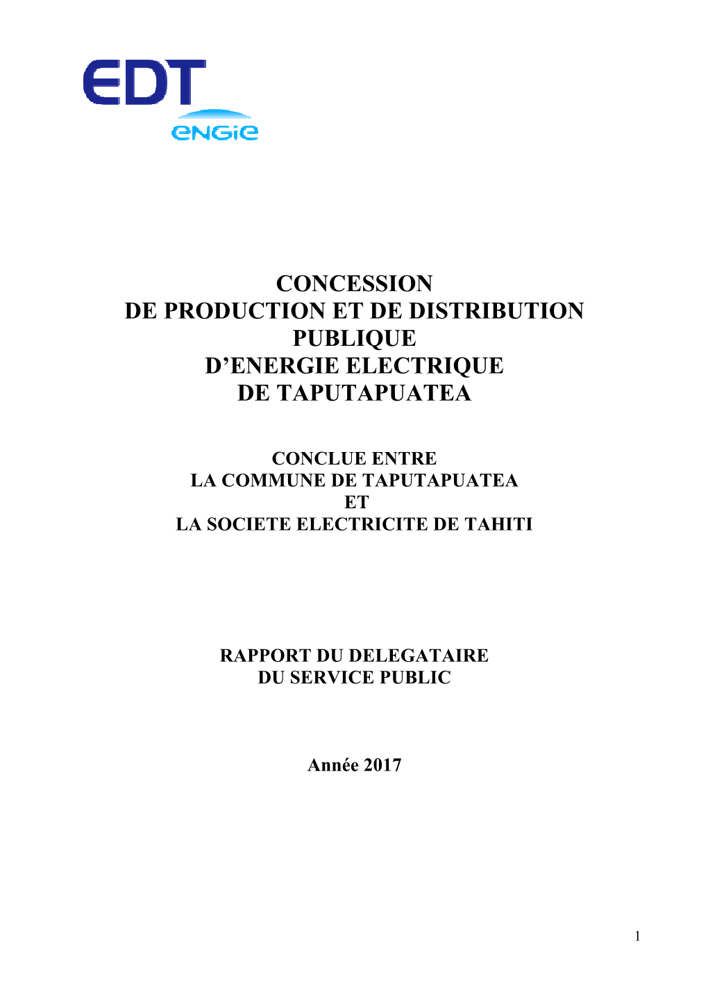 Concession De Production Et De Distribution Publique D'energie