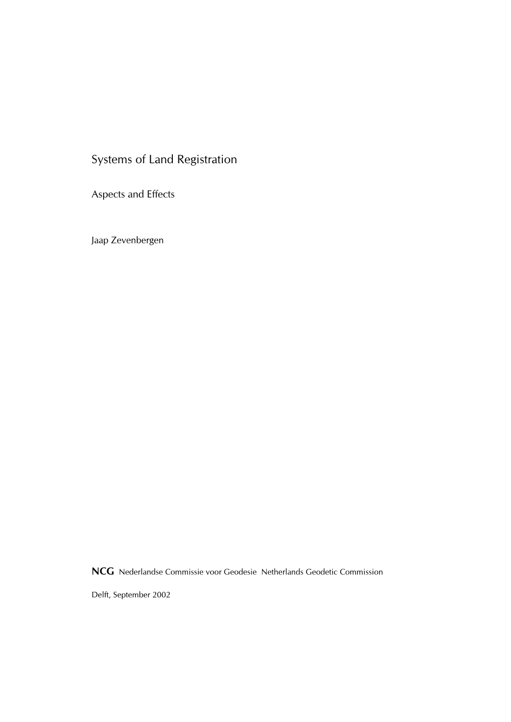 Systems of Land Registration