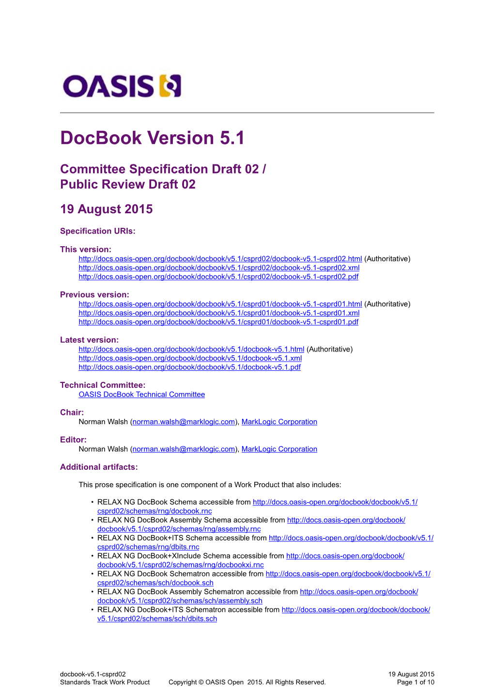 Docbook Version 5.1