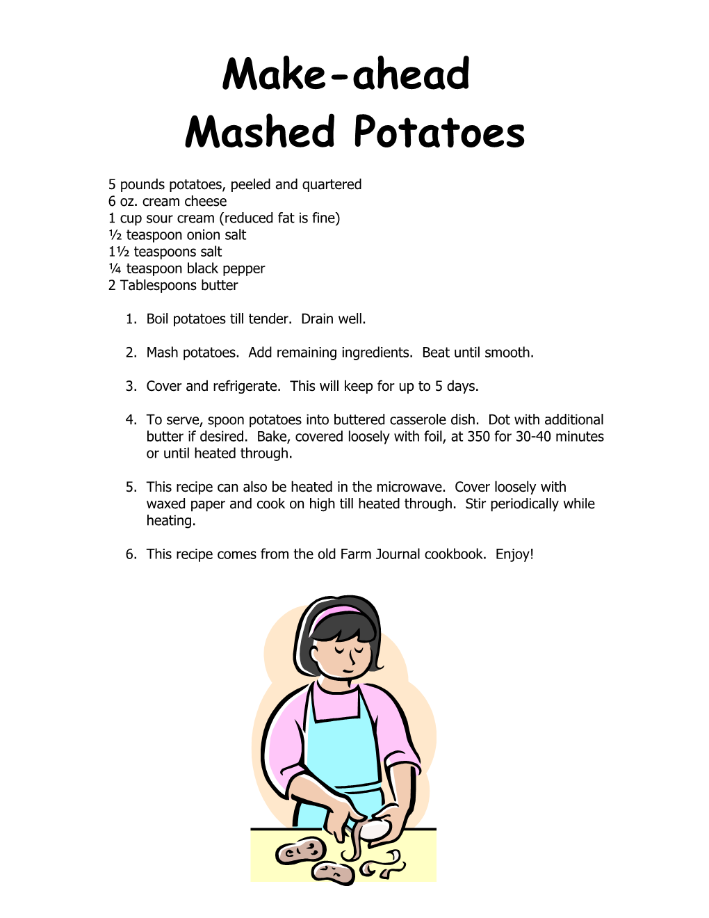 Make-Ahead Mashed Potatoes