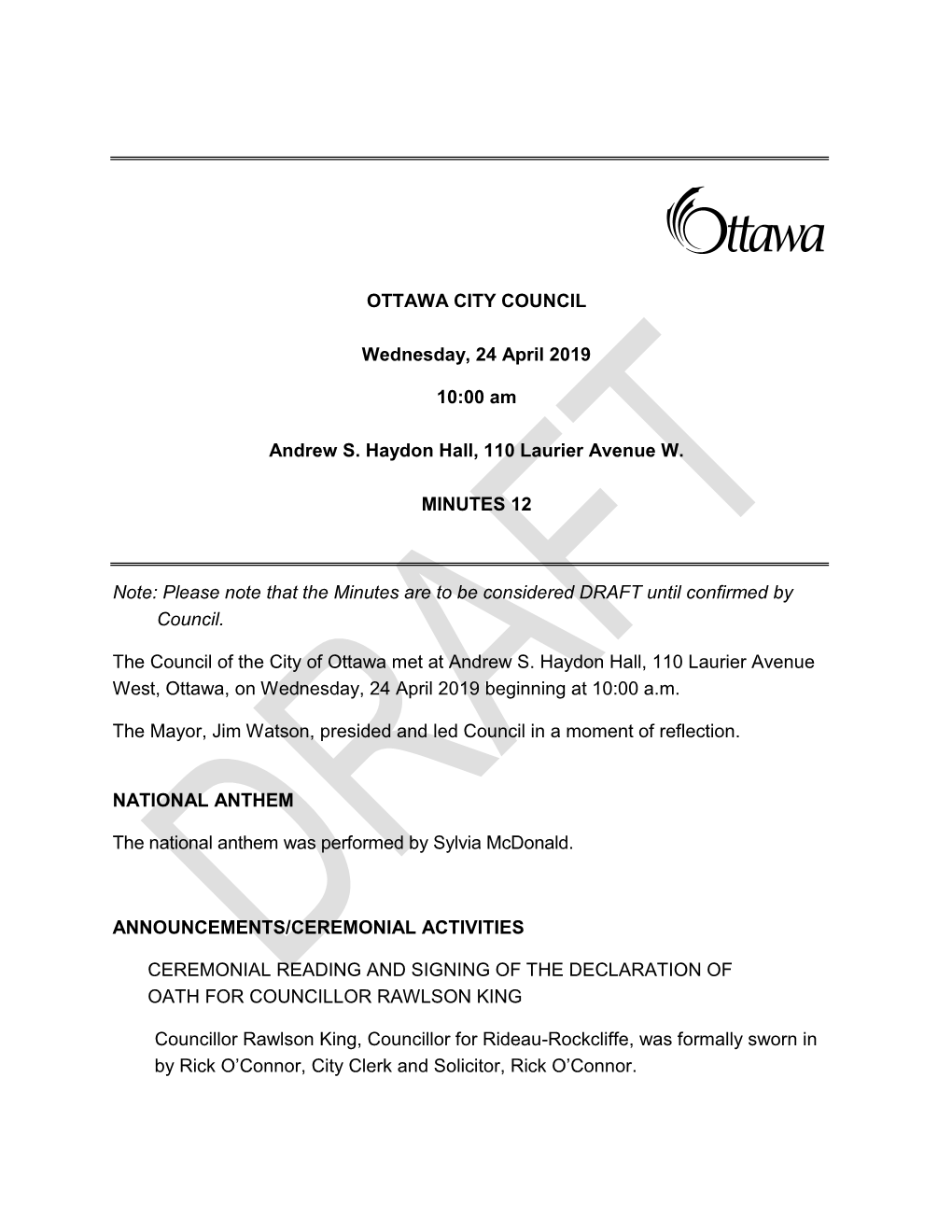 City Council Minutes