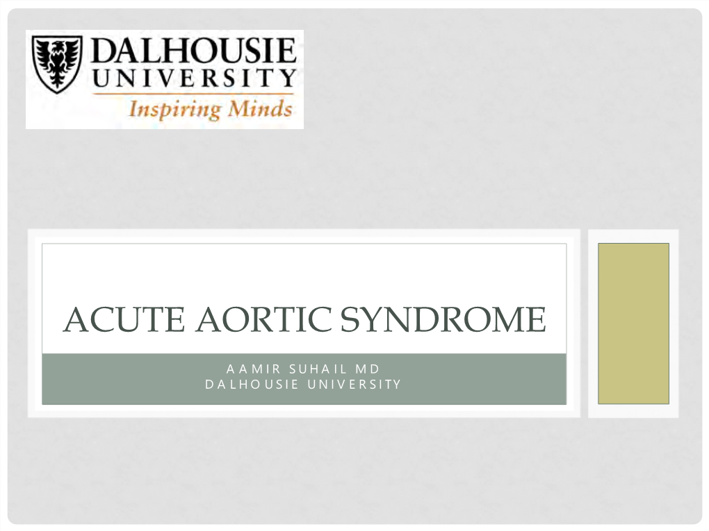 Acute Aortic Syndrome