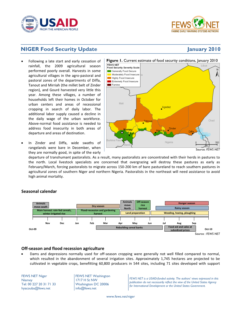 NIGER Food Security Update January 2010