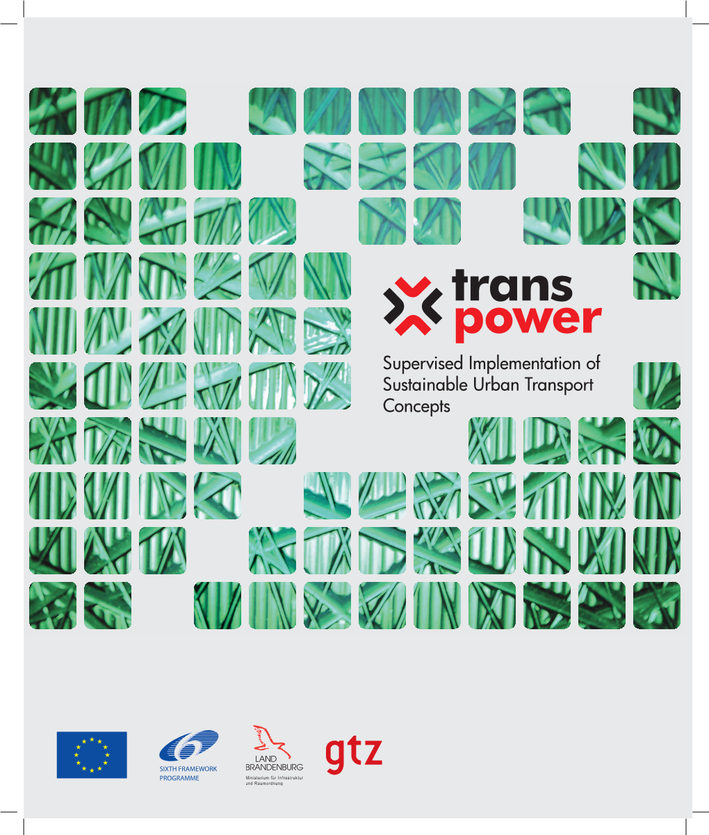 Supervised Implementation of Sustainable Urban Transport Concepts Supervised Implementation of Sustainable Urban Transport Concepts