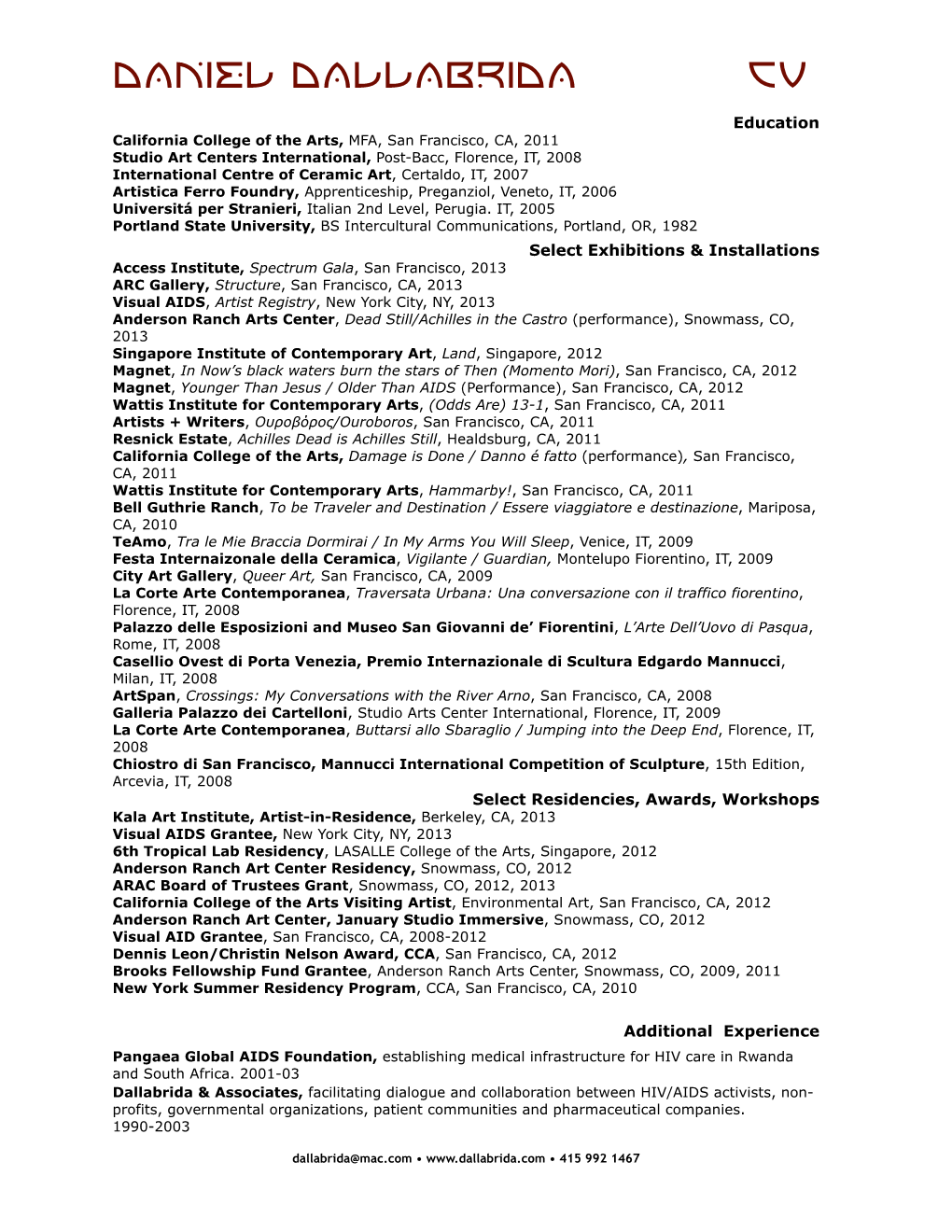 Daniel Dallabrida CV