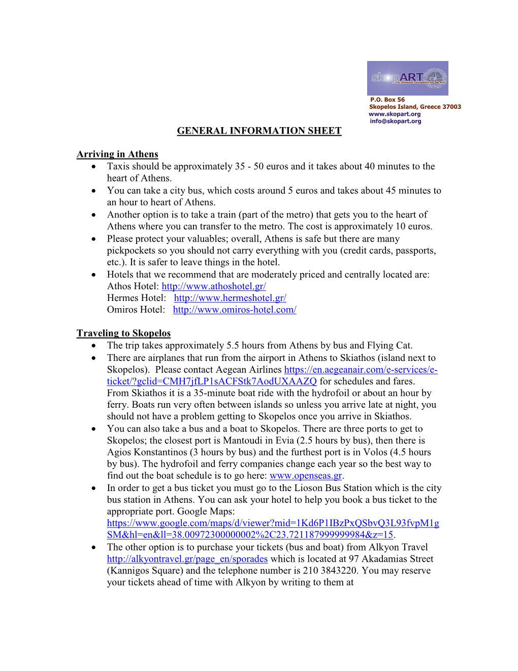 General Information Sheet