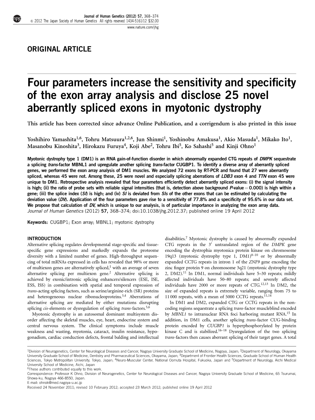 Four Parameters Increase the Sensitivity and Specificity of The