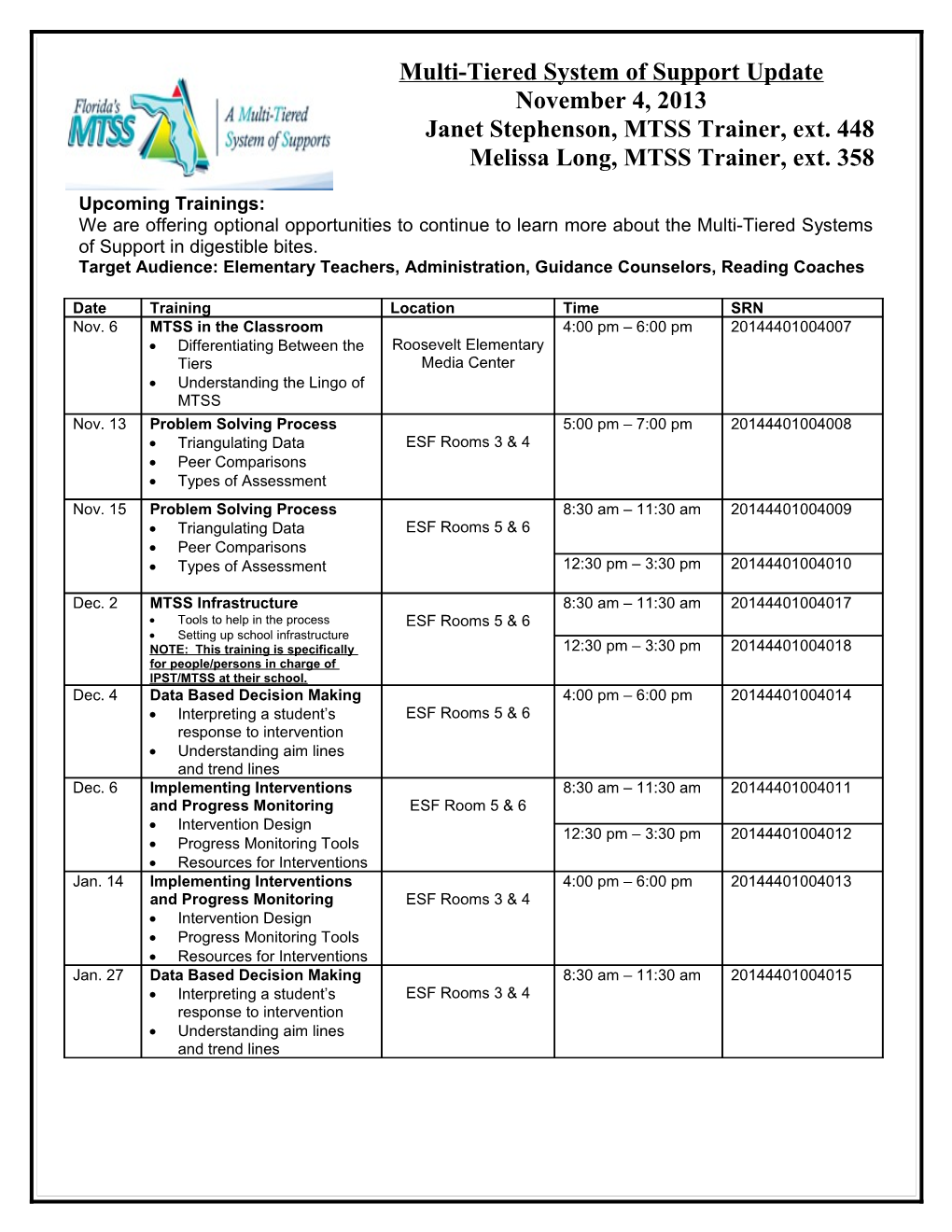 Reading/Language Arts Update